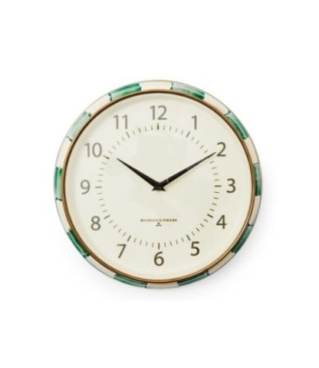 MACKENZIE CHILDS Emerald Check School Wall Clock