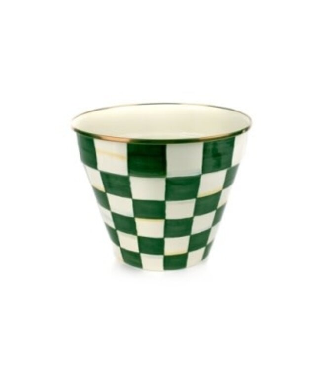 MACKENZIE CHILDS Emerald Check Extra Large Garden Pot
