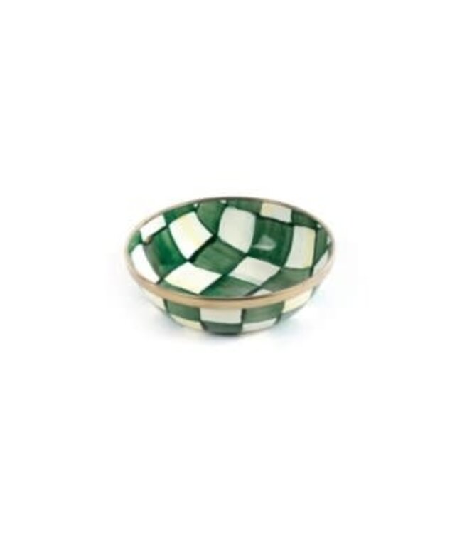MACKENZIE CHILDS Emerald Check Relish Dish