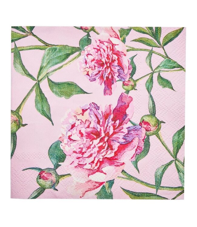 Cocktail Napkin Pink Peonies