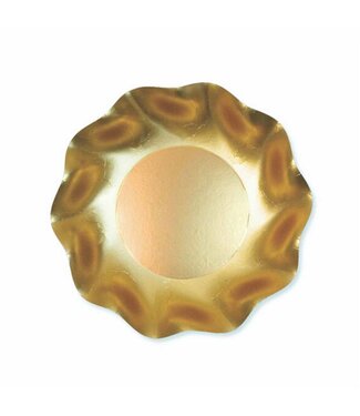 Satin Gold Wavy Paper Appetizer/Dessert Bowls