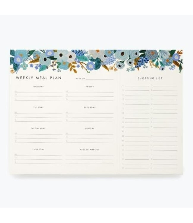 Garden Party Blue Meal Planner Notepad
