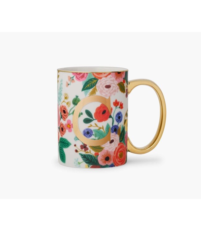 Garden Party Porcelain Monogram Mug