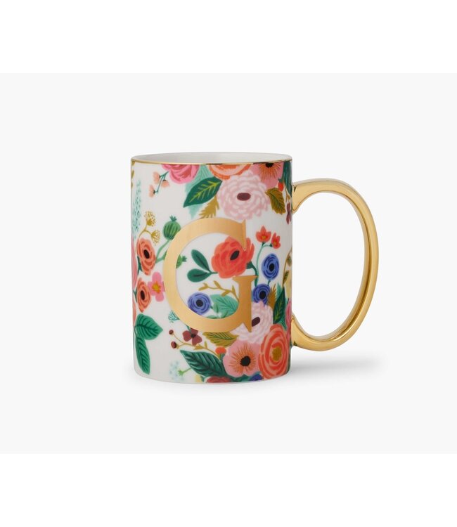 Garden Party Porcelain Monogram Mug