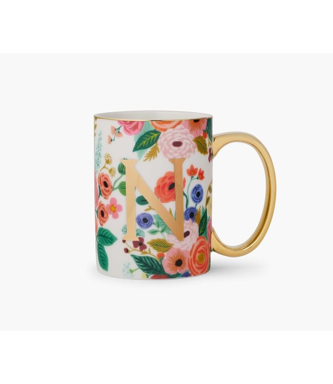 Garden Party Porcelain Monogram Mug