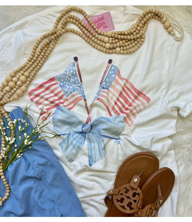 Ariel Red White & Bow Tee