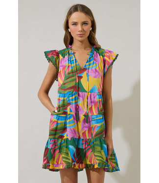 Novi Tropical Yodi Shift Mini Dress