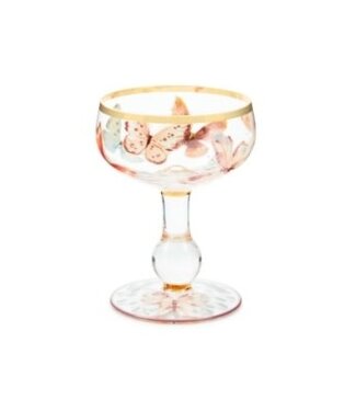 MACKENZIE CHILDS Butterfly Hill Coupe Glass
