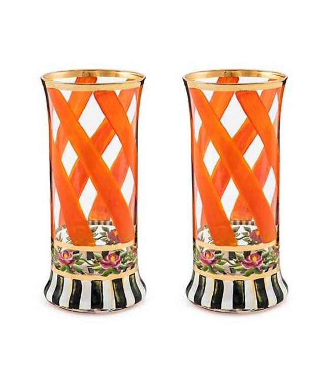 MACKENZIE CHILDS Maypole Highball Glass - Sold Individually