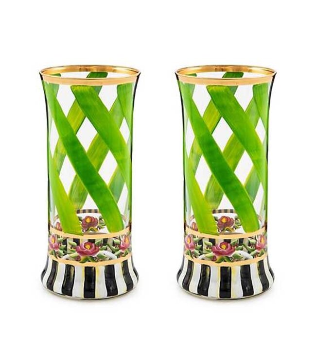 MACKENZIE CHILDS Maypole Highball Glass - Sold Individually