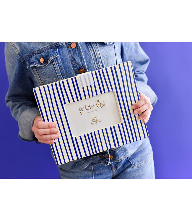 HAPPY EVERYTHING Indigo Skinny Stripe Mini Rectangle Frame