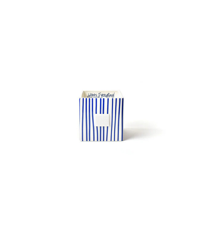 HAPPY EVERYTHING Indigo Skinny Stripe Medium Mini Nesting Cube