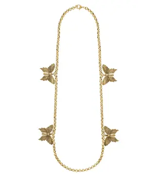 20" Gold Lainey Necklace with Butterflies