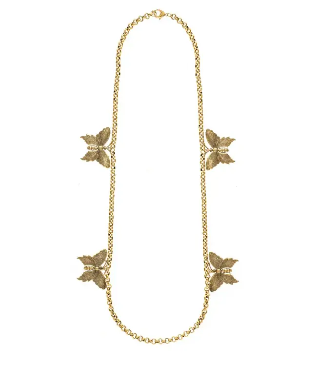 20" Gold Lainey Necklace with Butterflies