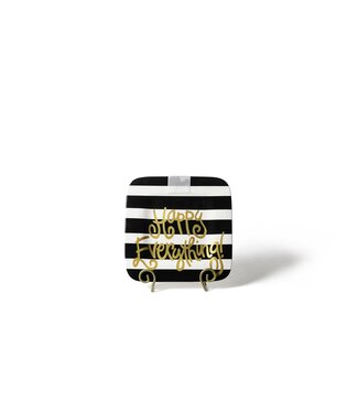HAPPY EVERYTHING Black Stripe Happy Everything 9.25 Mini Platter