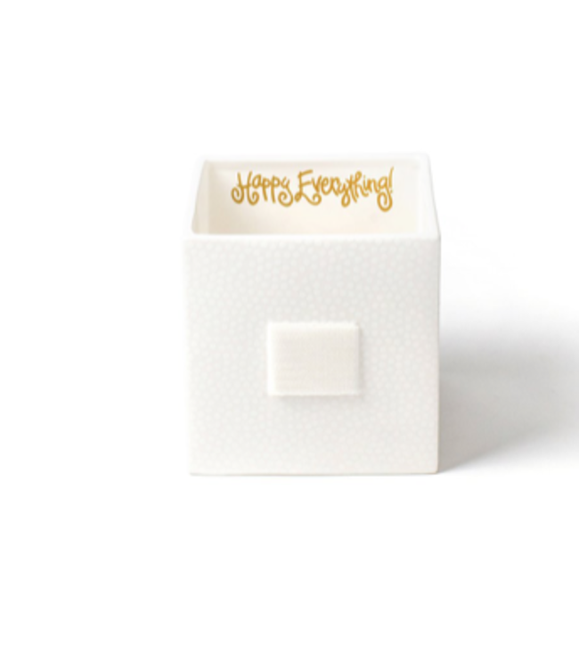 HAPPY EVERYTHING White Small Dot Mini Nesting Cube Medium