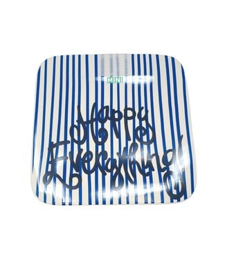HAPPY EVERYTHING Indigo Skinny Stripe Mini Happy Everything Platter