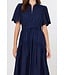 Adeline Embroidered Shirts Collar Midi Dress