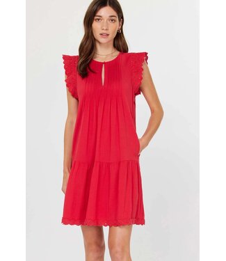 Allison Crochet Sleeve Tiered Mini Dress
