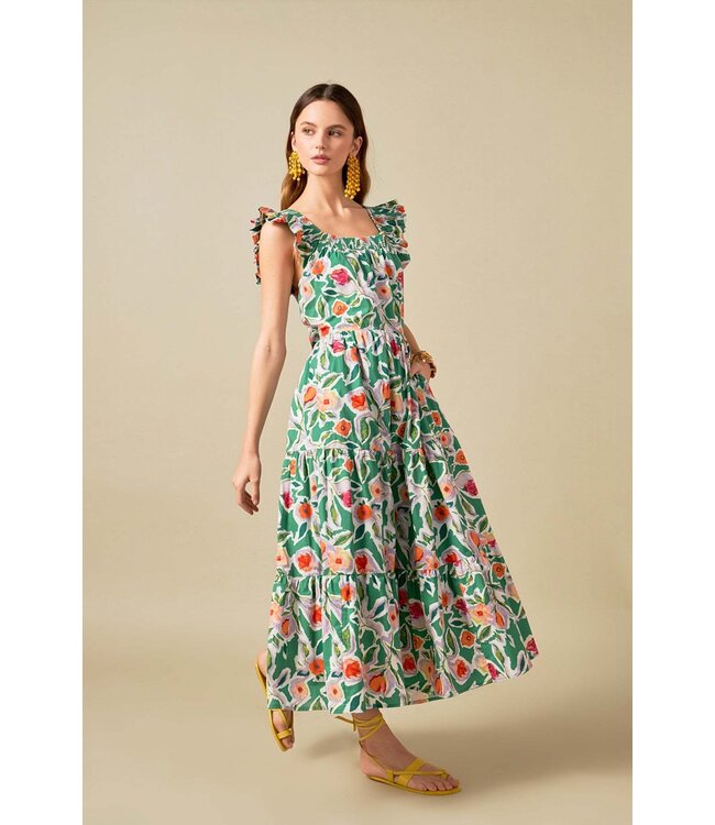 Rylee Back Bow Floral Midi Dress