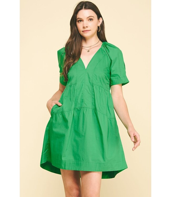 Venus V-Neck Tiered Mini Dress