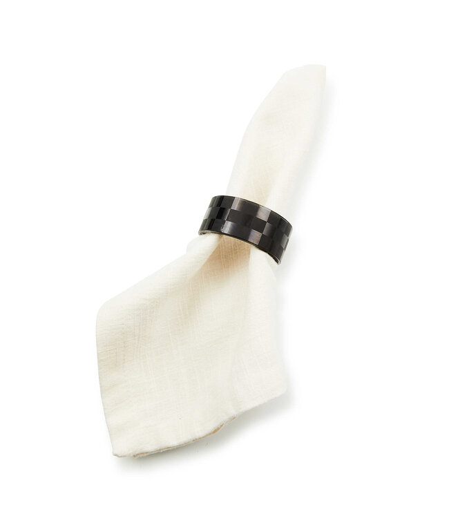 MACKENZIE CHILDS Check Napkin Rings - Sold as Set