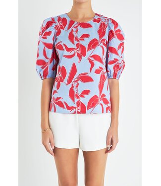 Olivia Print Puff Sleeve Top