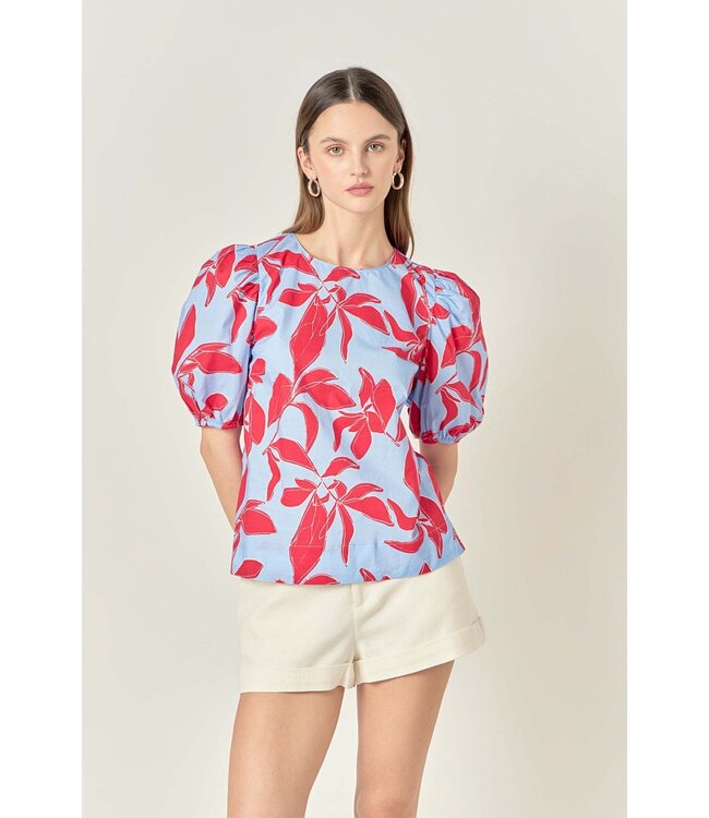 Olivia Print Puff Sleeve Top