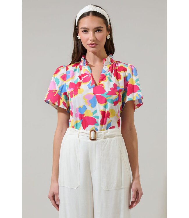 Yani Floral Barcy Smocked Top