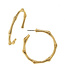 SUSAN SHAW Gold Bamboo Hoop Earrings