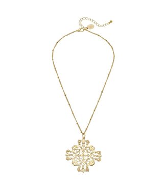 SUSAN SHAW Handcast Gold Filigree Necklace