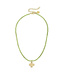 SUSAN SHAW Light Green Alys Cross Necklace