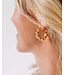 SUSAN SHAW Small Gold Bamboo Hoop Earrings