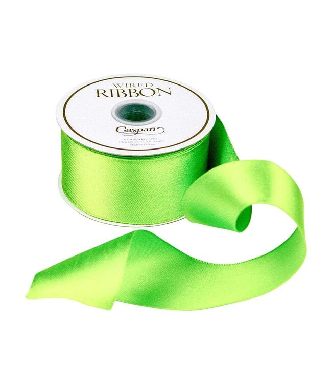 Solid Satin Wired Citron Ribbon