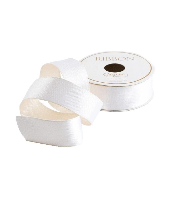 Satin White & Ivory Reversible Ribbon