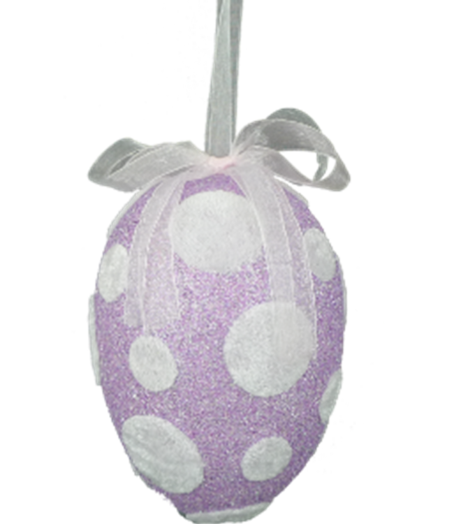 Polkadot Egg Ornament Lavender
