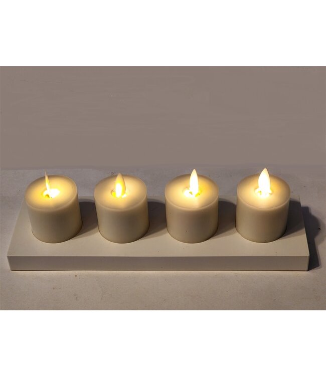 Rechargeable Flameless Led Tealights With Charging Base