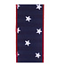 2.5 Inch Stars Dupioni Deluxe Striped Backing Wired Edge - Navy/Red