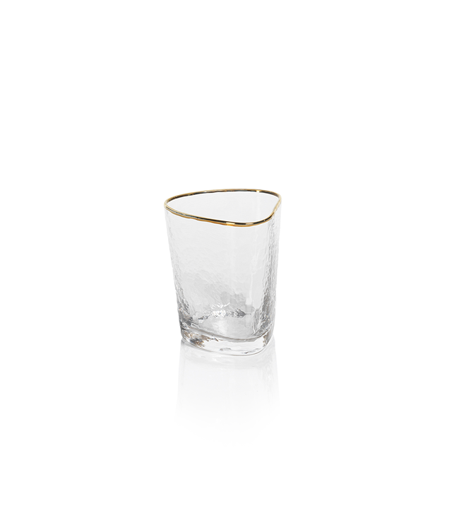Aperitivo Triangular Double Old Fashioned Glass - Clear with Gold Rim