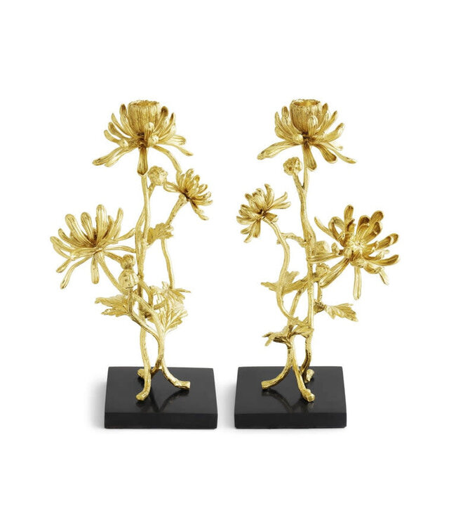 MICHAEL ARAM Dahlia Tall Candleholders S/2