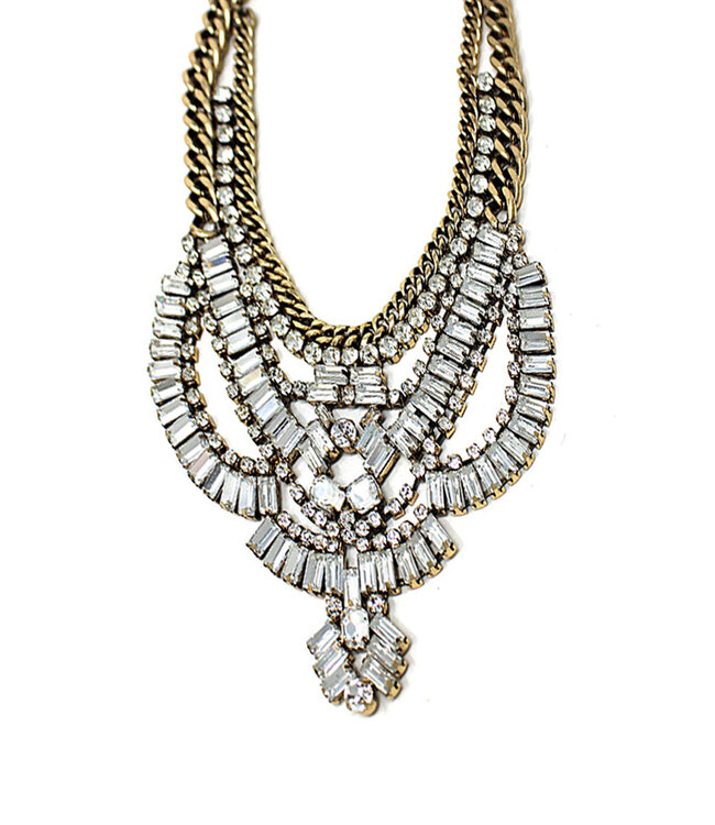 Chunky Antique Bohemian Statement Necklace Earring Set