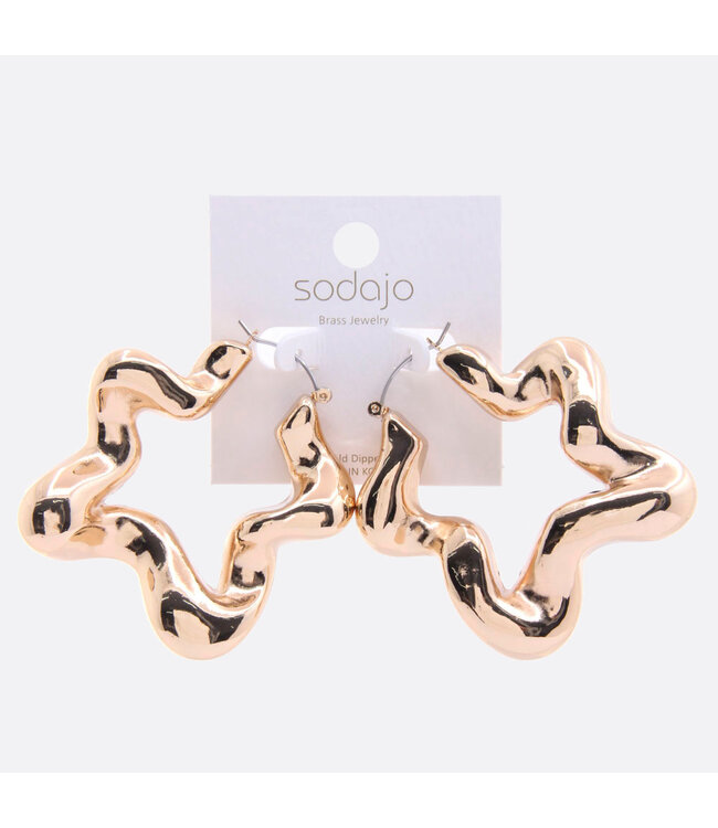 Sodajo Star Hoop Gold Dipped Earring