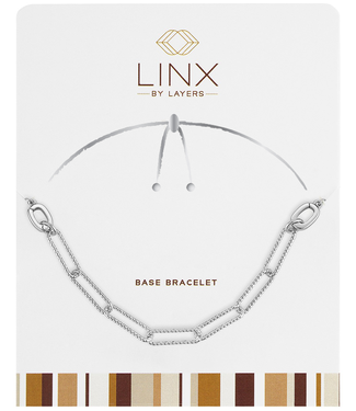 Silver Ribbed Paperclip LINX Base Bracelet