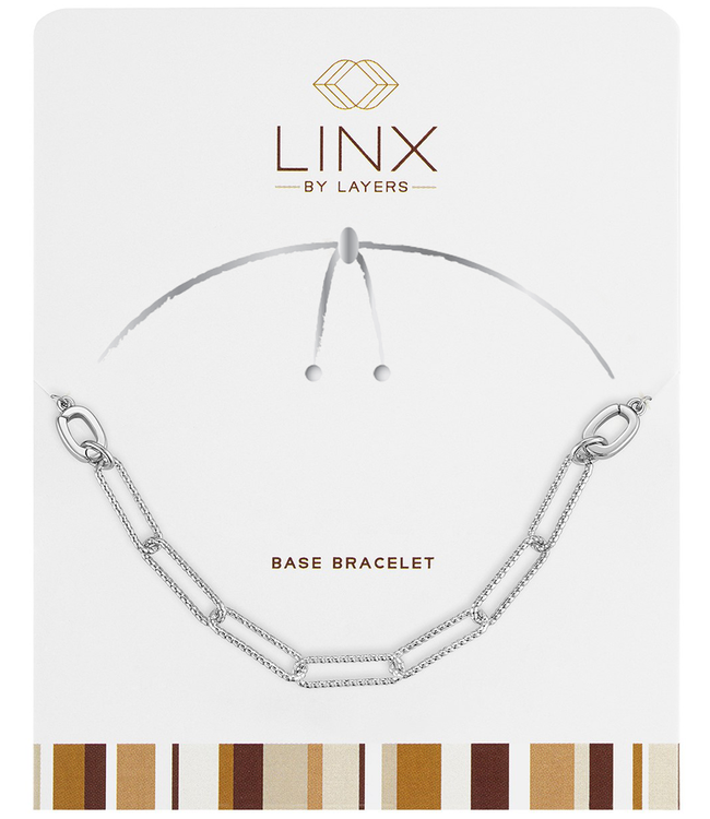 Silver Ribbed Paperclip LINX Base Bracelet
