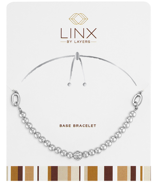 Silver Decorative CZ Ball LINX Base Bracelet