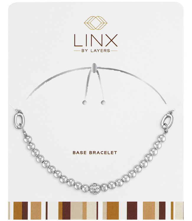 Silver Decorative CZ Ball LINX Base Bracelet