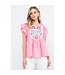 Jane Embroidered Flutter Sleeve Top