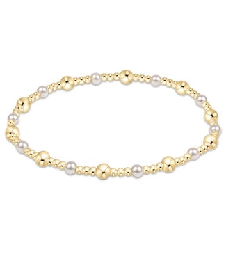 ENEWTON Classic Gold Sincerity Pattern 4mm Bead Bracelet - Pearl