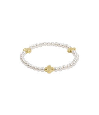 ENEWTON Signature Cross Pearl Pattern 4mm Bead Bracelet - Gold