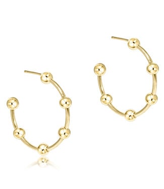 ENEWTON Beaded Simplicity 1" Post Hoop - 4mm Gold